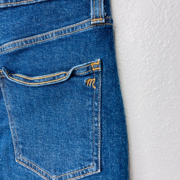 Madewell Button Down Skirt Denim Mini Stretch Straight Size 27 - Picture 6 of 7